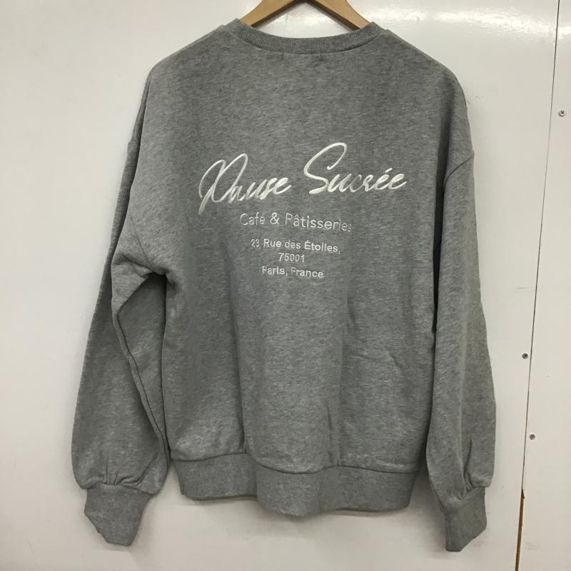 チコ CHICO トレーナー 長袖 長袖トレーナー スウェット クルーネック プルオーバー FREE ロゴ、文字 灰 / グレー / gray レディース USED 古着 中古 10160111
