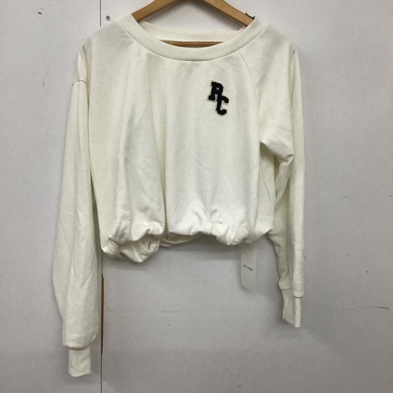 レイカズン Ray Cassin トレーナー 長袖 長袖トレーナー スウェット クルーネック プルオーバー FREE ロゴ、文字 白 / ホワイト / white X 紺 / ネイビー / navy レディース USED 古着 中古 10160113
