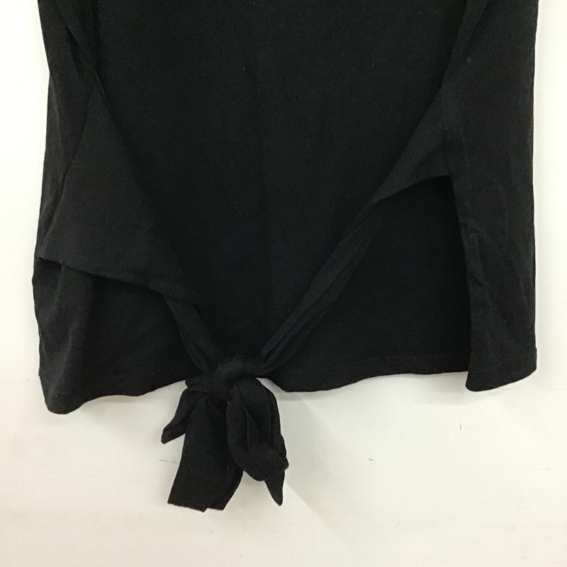 ザラ ZARA Tシャツ 半袖 半袖カットソー プリントTシャツ クルーネックカットソー M 無地 黒 / ブラック / black レディース USED 古着 中古 10160130