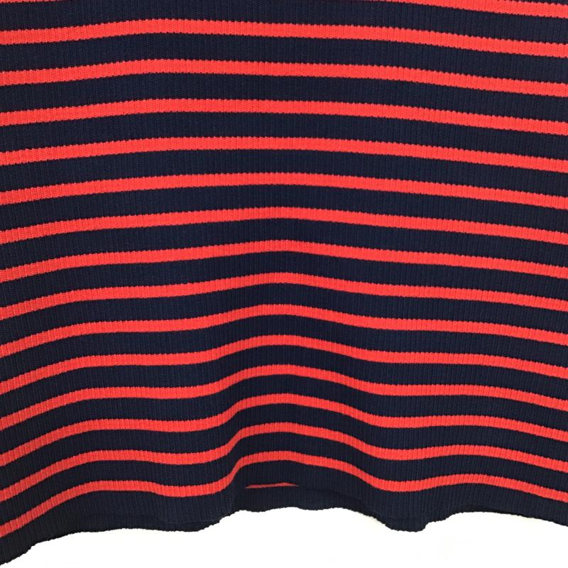 ザラ ZARA ニット、セーター 半袖 半袖ニットカットソー クルーネック セーター S ボーダー柄 赤 / レッド / red X 紺 / ネイビー / navy レディース USED 古着 中古 10160132