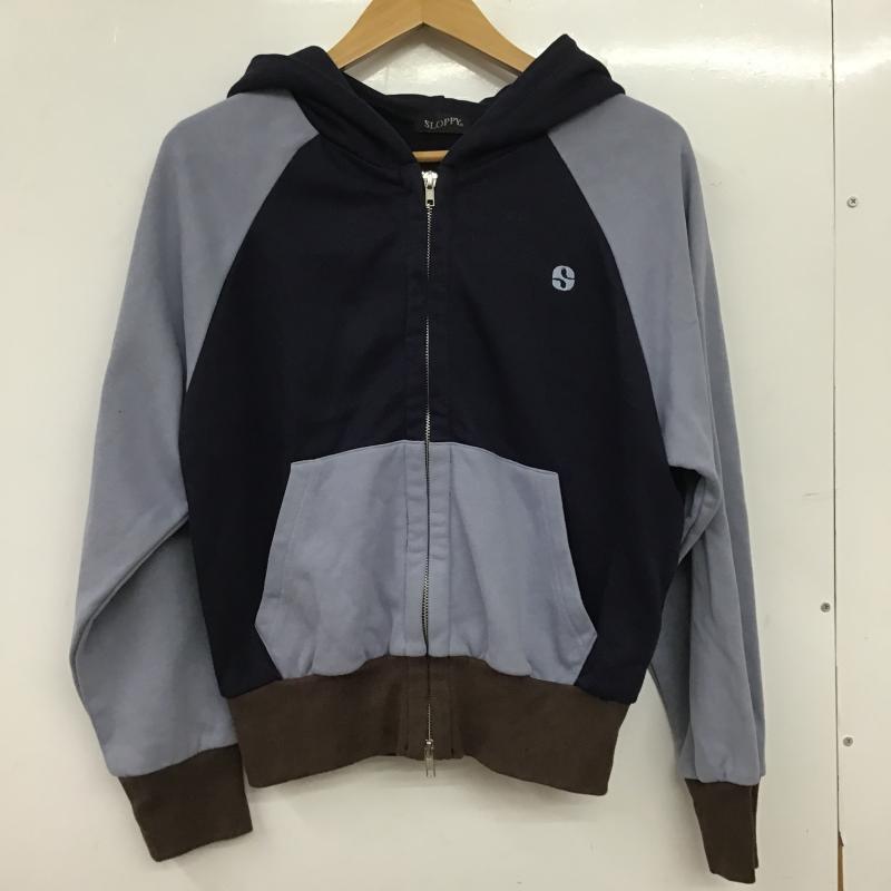 スラッピー SLOPPY パーカー 長袖 ジップアップパーカー 長袖パーカー FREE ロゴ、文字 紺 / ネイビー / navy レディース USED 古着 中古 10160134