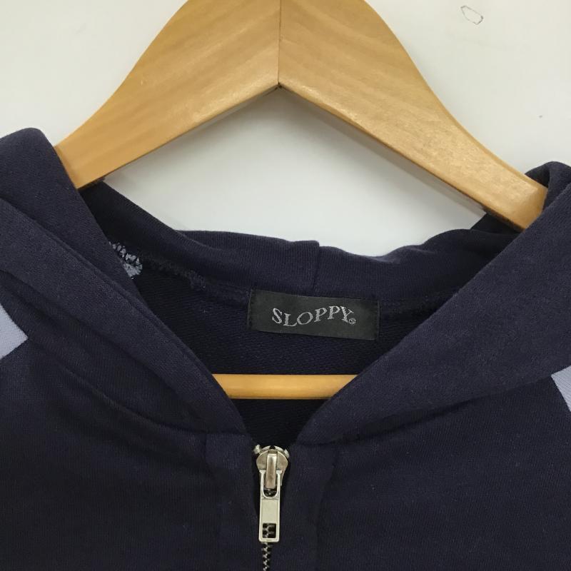 スラッピー SLOPPY パーカー 長袖 ジップアップパーカー 長袖パーカー FREE ロゴ、文字 紺 / ネイビー / navy レディース USED 古着 中古 10160134