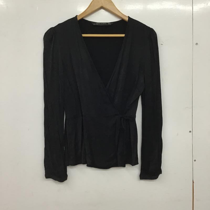 ザラウーマン ZARA WOMAN カットソー 長袖 長袖カットソー 無地カットソー S 無地 黒 / ブラック / black レディース USED 古着 中古 10160137