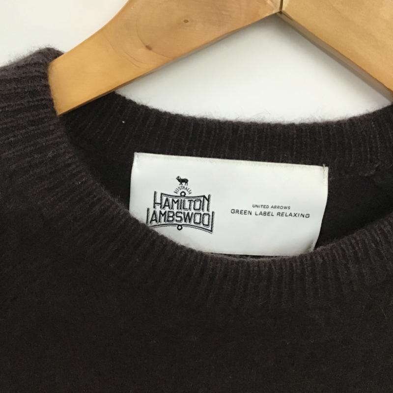 ユナイテッドアローズグリーンレーベルリラクシング UNITED ARROWS green label relaxing ニット、セーター 長袖 長袖ニットカットソー クルーネック セーター M 無地 ダークブラウン / ダークブラウン / レディース USED 古着 中古 10160139