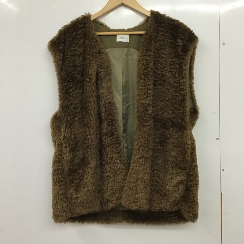 ローリーズファーム LOWRYS FARM ベスト ベスト ファーベスト ノースリーブ FREE 無地 茶 / ブラウン / brown レディース USED 古着 中古 10160145