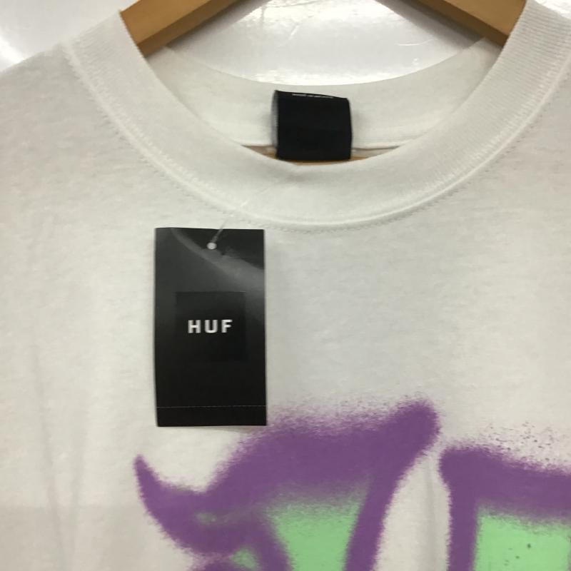 ハフ HUF Tシャツ 半袖 半袖カットソー プリントTシャツ クルーネックカットソー L プリント 白 / ホワイト / white メンズ USED 古着 中古 10160154