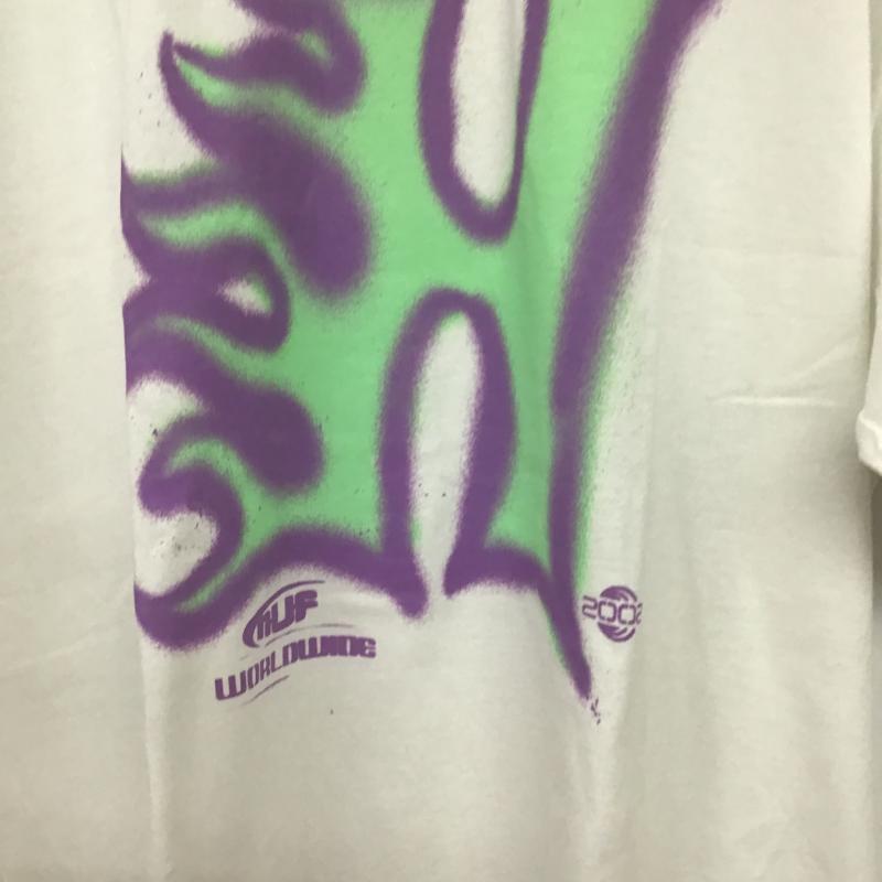 ハフ HUF Tシャツ 半袖 半袖カットソー プリントTシャツ クルーネックカットソー L プリント 白 / ホワイト / white メンズ USED 古着 中古 10160154