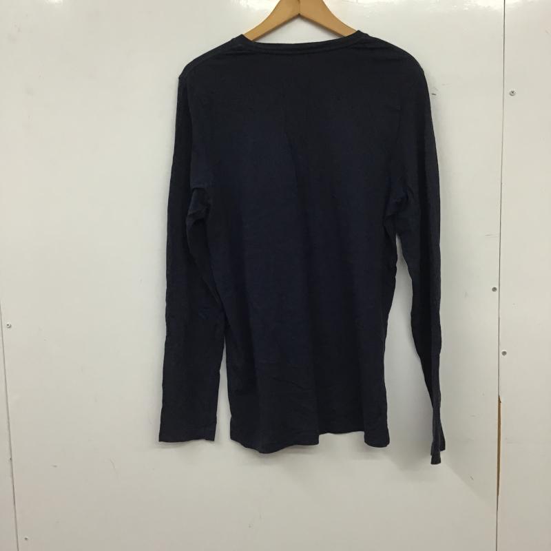 トミーヒルフィガー TOMMY HILFIGER カットソー 長袖 長袖カットソー プリントカットソー クルーネック S ロゴ、文字 紺 / ネイビー / navy メンズ USED 古着 中古 10160159