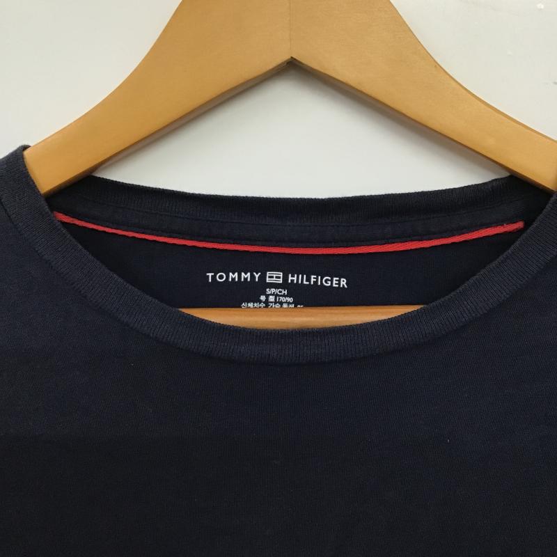 トミーヒルフィガー TOMMY HILFIGER カットソー 長袖 長袖カットソー プリントカットソー クルーネック S ロゴ、文字 紺 / ネイビー / navy メンズ USED 古着 中古 10160159