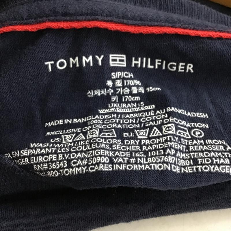 トミーヒルフィガー TOMMY HILFIGER カットソー 長袖 長袖カットソー プリントカットソー クルーネック S ロゴ、文字 紺 / ネイビー / navy メンズ USED 古着 中古 10160159