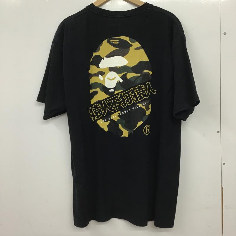 ベイプ BAPE Tシャツ 半袖 半袖カットソー プリントTシャツ クルーネックカットソー XL ロゴ、文字 ダークグレー / ダークグレー / メンズ USED 古着 中古 10160161