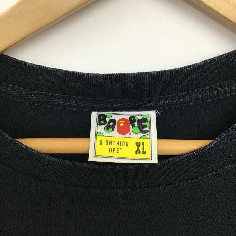 ベイプ BAPE Tシャツ 半袖 半袖カットソー プリントTシャツ クルーネックカットソー XL ロゴ、文字 ダークグレー / ダークグレー / メンズ USED 古着 中古 10160161