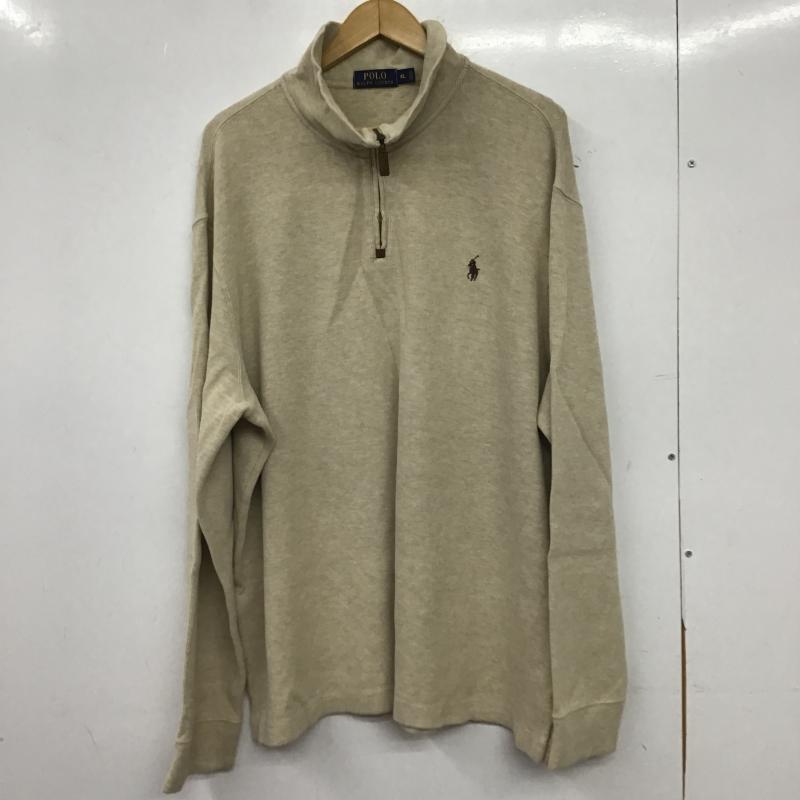 ポロラルフローレン POLO RALPH LAUREN カットソー 長袖 長袖カットソー スタンドカラー XL ロゴ、文字 ベージュ / ベージュ / beige メンズ USED 古着 中古 10160162