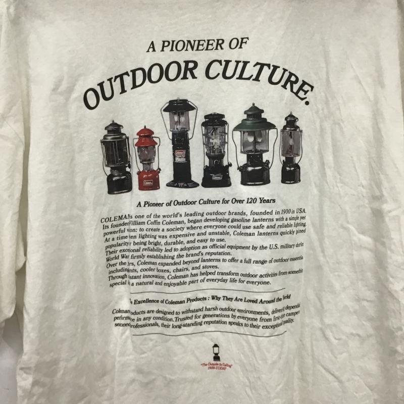 コールマン Coleman Tシャツ 半袖 半袖カットソー プリントTシャツ クルーネックカットソー XL ロゴ、文字 白 / ホワイト / white メンズ USED 古着 中古 10160166