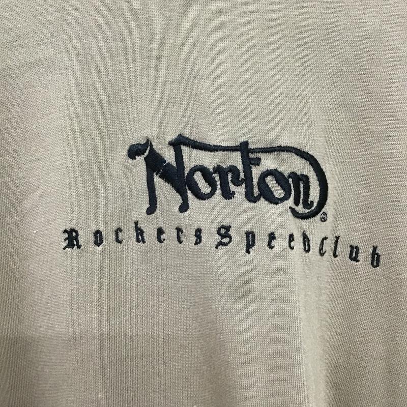 ノートン Norton Tシャツ 半袖 半袖カットソー プリントTシャツ クルーネックカットソー XL ロゴ、文字 茶 / ブラウン / brown メンズ USED 古着 中古 10160174