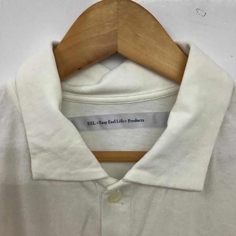 イール EEL ポロシャツ 半袖 半袖ポロシャツ カラーシャツ 半袖カットソー L 無地 白 / ホワイト / white メンズ USED 古着 中古 10160175