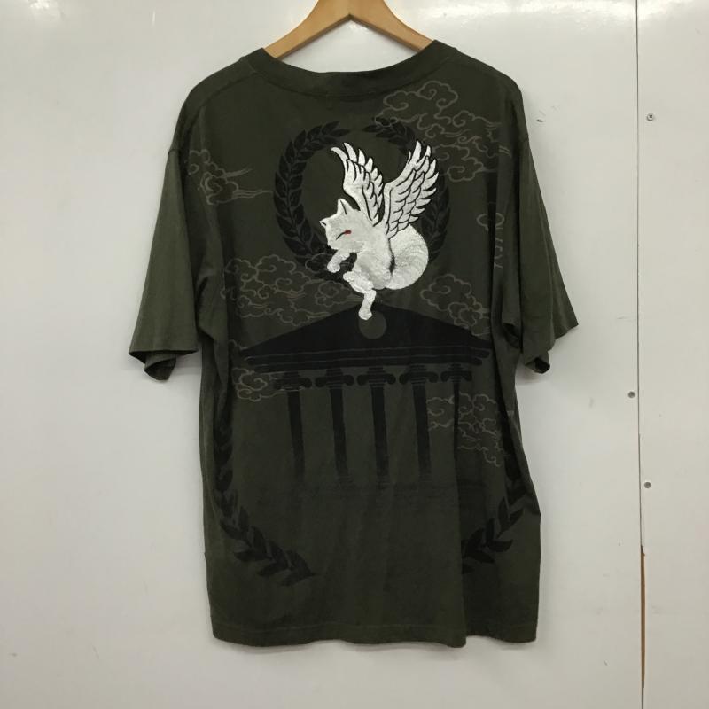 コンジャク KON-JAKU Tシャツ 半袖 半袖カットソー プリントTシャツ クルーネックカットソー XXL プリント カーキ / カーキ / khaki メンズ USED 古着 中古 10160177