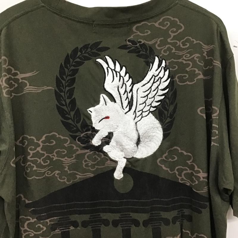 コンジャク KON-JAKU Tシャツ 半袖 半袖カットソー プリントTシャツ クルーネックカットソー XXL プリント カーキ / カーキ / khaki メンズ USED 古着 中古 10160177