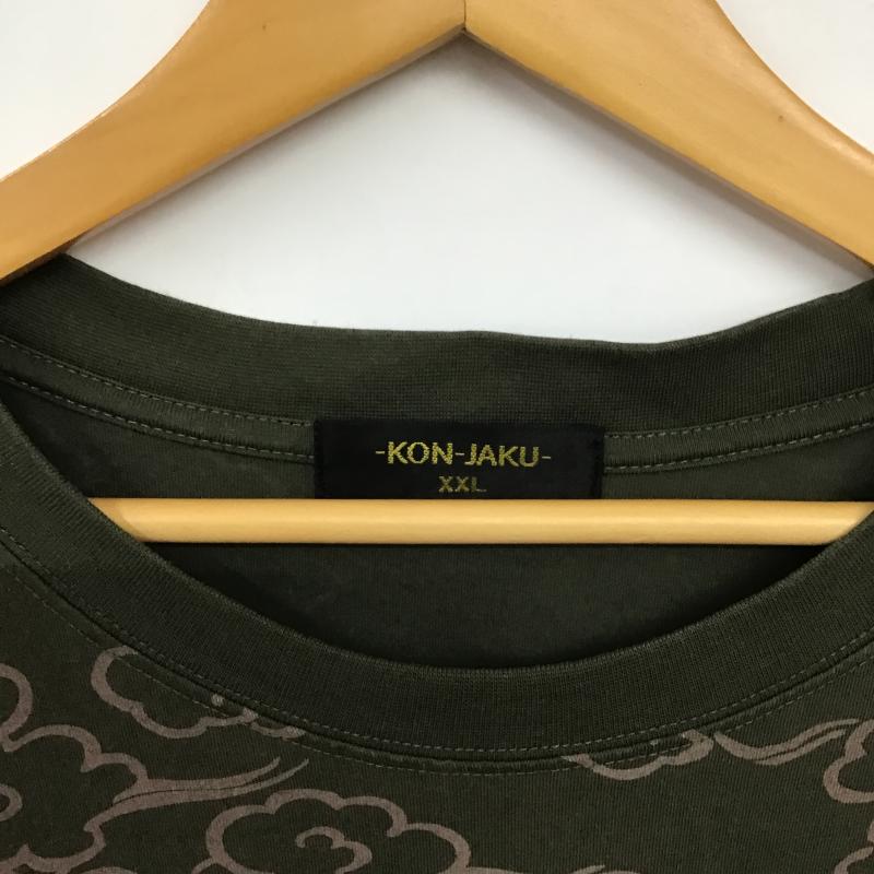 コンジャク KON-JAKU Tシャツ 半袖 半袖カットソー プリントTシャツ クルーネックカットソー XXL プリント カーキ / カーキ / khaki メンズ USED 古着 中古 10160177