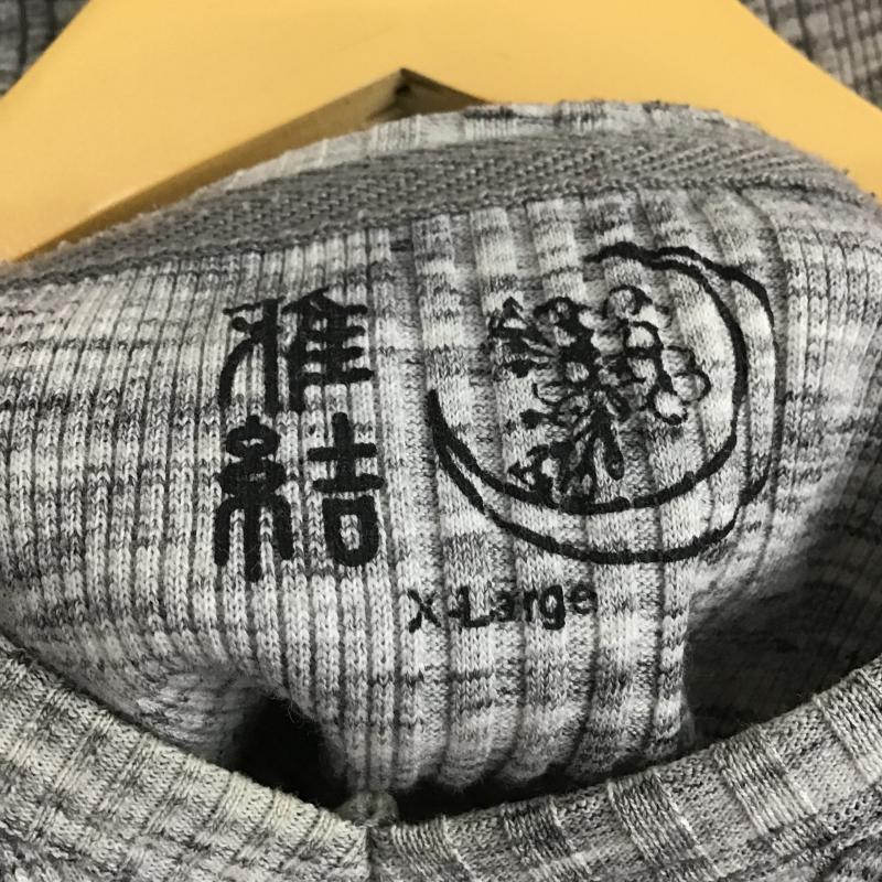 ミヤビムスビ 雅結 Tシャツ 半袖 半袖カットソー プリントTシャツ Vネックカットソー XL 刺繍 灰 / グレー / gray メンズ USED 古着 中古 10160179