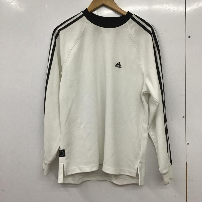 アディダス adidas トレーナー 長袖 長袖トレーナー スウェット クルーネック プルオーバー L ロゴ、文字 白 / ホワイト / white メンズ USED 古着 中古 10160183