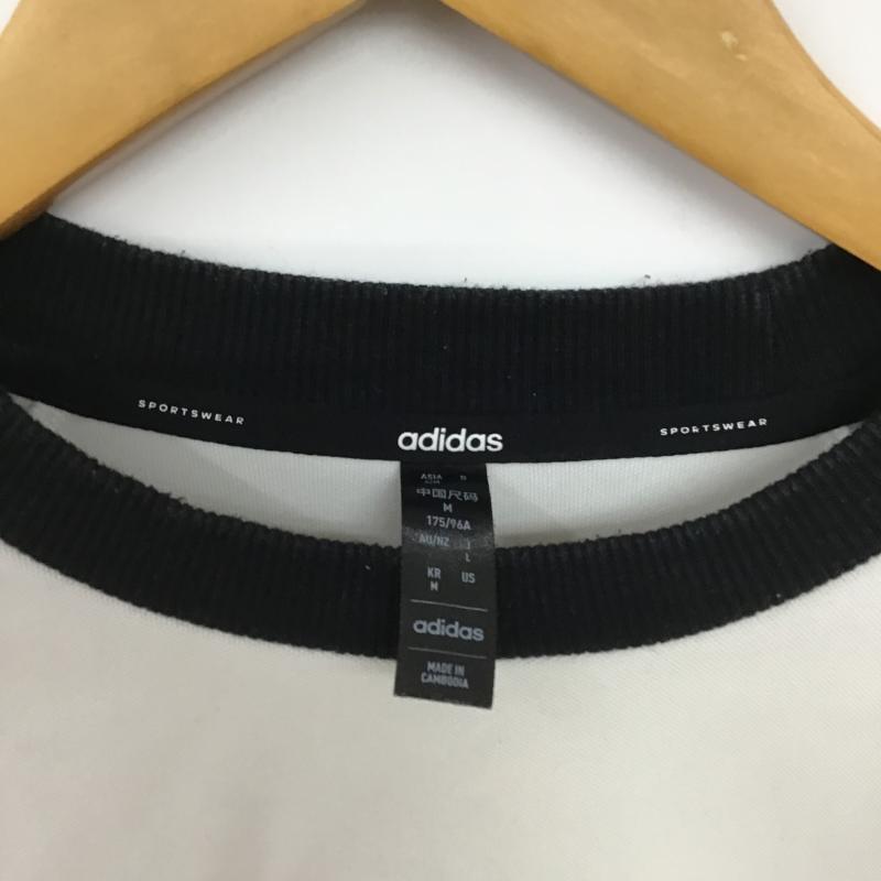 アディダス adidas トレーナー 長袖 長袖トレーナー スウェット クルーネック プルオーバー L ロゴ、文字 白 / ホワイト / white メンズ USED 古着 中古 10160183