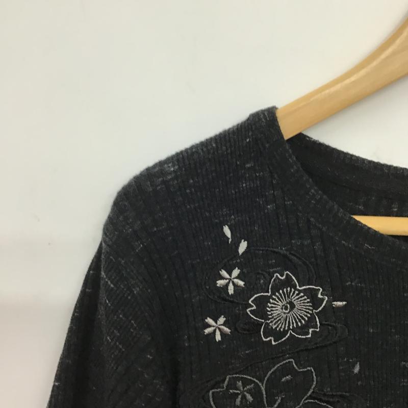 ミヤビムスビ 雅結 Tシャツ 半袖 半袖カットソー プリントTシャツ クルーネックカットソー XL 刺繍 ダークグレー / ダークグレー / メンズ USED 古着 中古 10160184
