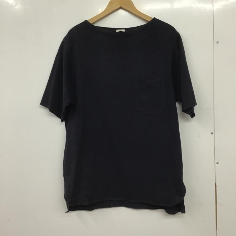 コモリ COMOLI Tシャツ 半袖 半袖カットソー 無地Tシャツ ワイドネックカットソー 1 無地 紺 / ネイビー / navy メンズ USED 古着 中古 10160187