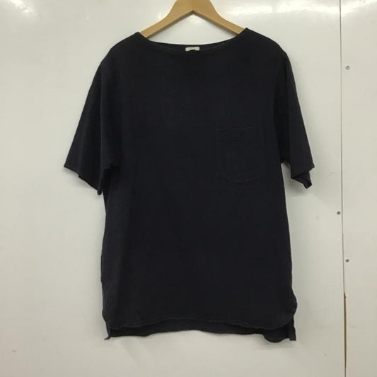 コモリ COMOLI Tシャツ 半袖 半袖カットソー 無地Tシャツ ワイドネックカットソー 1 無地 紺 / ネイビー / navy メンズ USED 古着 中古 10160187