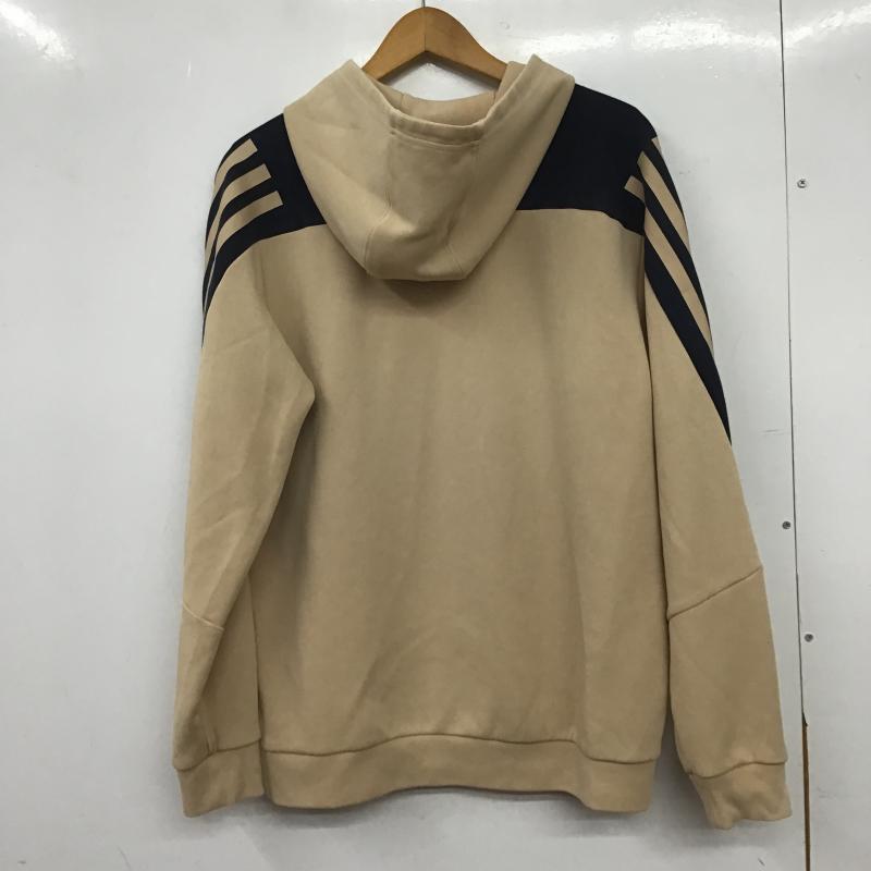 アディダス adidas パーカー 長袖 XL プリント ベージュ / ベージュ / beige メンズ USED 古着 中古 10160205