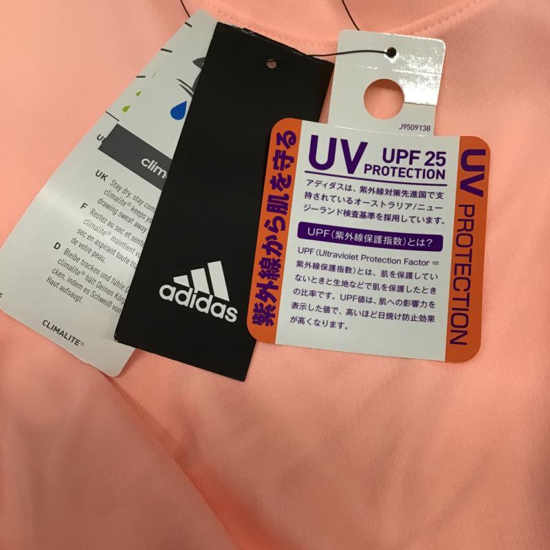 アディダス adidas Tシャツ 半袖 CF6108 トレーニングウェア ロゴ UPF25 M ロゴ、文字 橙 / オレンジ / orange レディース USED 古着 中古 10160207