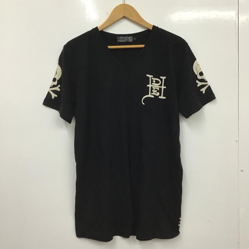 エドハーディー Ed Hardy Tシャツ 半袖 Vネック L ロゴ、文字 黒 / ブラック / black メンズ USED 古着 中古 10160211
