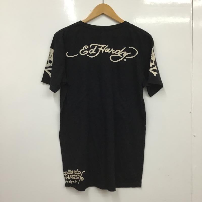 エドハーディー Ed Hardy Tシャツ 半袖 Vネック L ロゴ、文字 黒 / ブラック / black メンズ USED 古着 中古 10160211