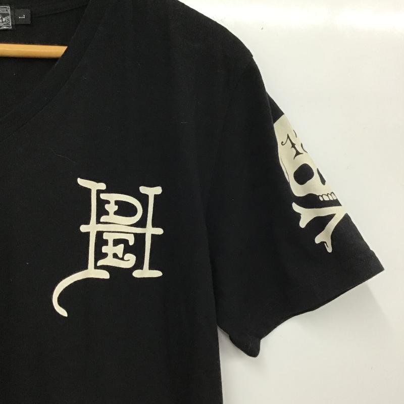 エドハーディー Ed Hardy Tシャツ 半袖 Vネック L ロゴ、文字 黒 / ブラック / black メンズ USED 古着 中古 10160211