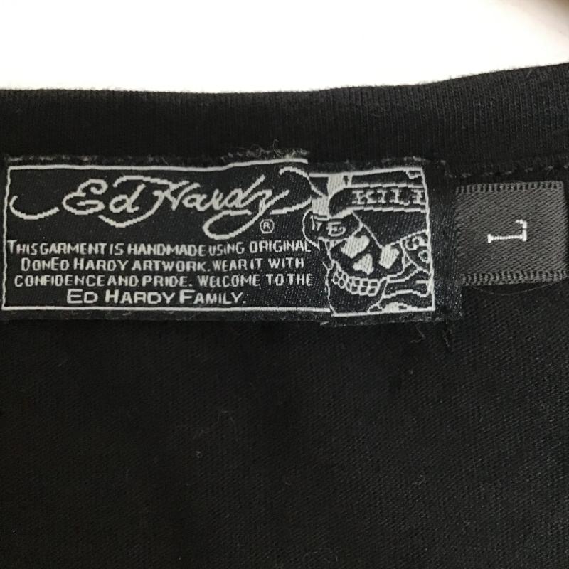 エドハーディー Ed Hardy Tシャツ 半袖 Vネック L ロゴ、文字 黒 / ブラック / black メンズ USED 古着 中古 10160211
