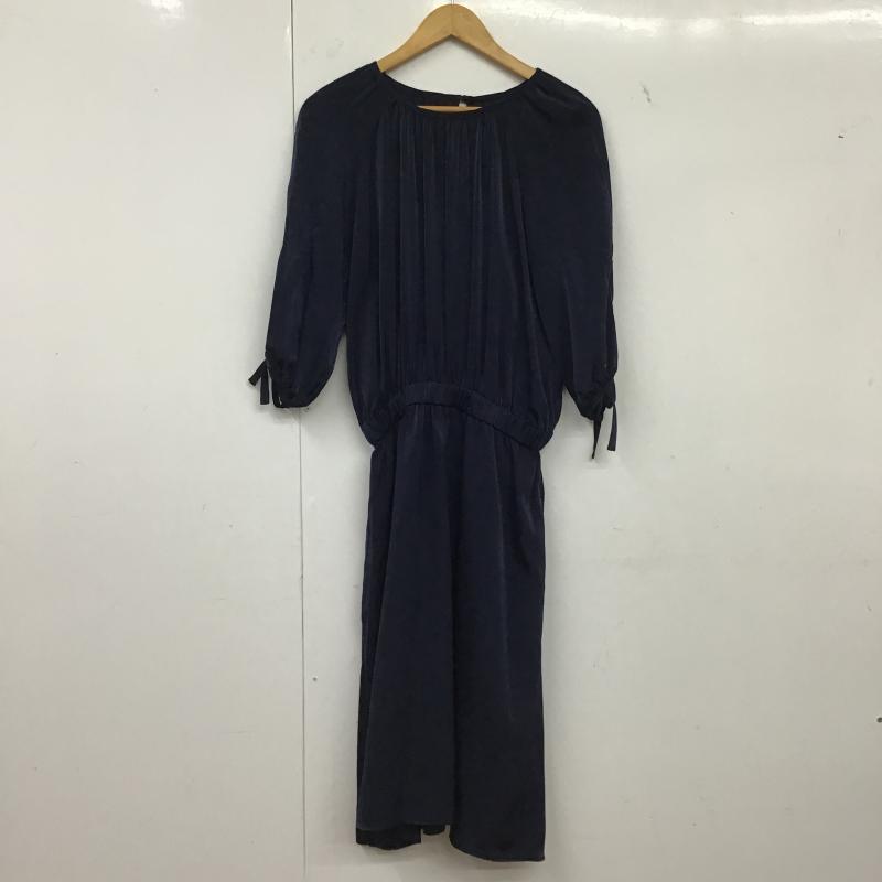 グリーンレーベルリラクシング green label relaxing ワンピース ロングスカート 3526-699-2050 ギャザー 無地 紺 / ネイビー / navy レディース USED 古着 中古 10160212
