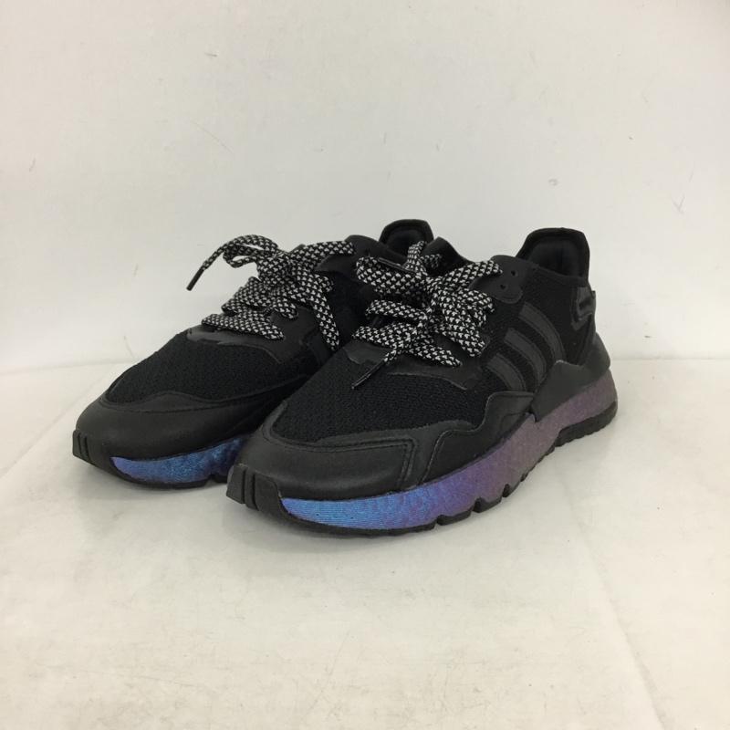 アディダス adidas スニーカー スニーカー FV3615 NITE JOGGER 24.5cm 24.5cm ロゴ、文字 黒 / ブラック / black X 青 / ブルー / blue レディース USED 古着 中古 10160219