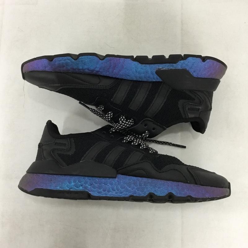 アディダス adidas スニーカー スニーカー FV3615 NITE JOGGER 24.5cm 24.5cm ロゴ、文字 黒 / ブラック / black X 青 / ブルー / blue レディース USED 古着 中古 10160219