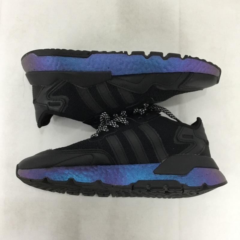 アディダス adidas スニーカー スニーカー FV3615 NITE JOGGER 24.5cm 24.5cm ロゴ、文字 黒 / ブラック / black X 青 / ブルー / blue レディース USED 古着 中古 10160219