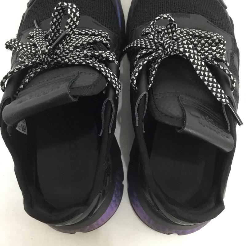 アディダス adidas スニーカー スニーカー FV3615 NITE JOGGER 24.5cm 24.5cm ロゴ、文字 黒 / ブラック / black X 青 / ブルー / blue レディース USED 古着 中古 10160219