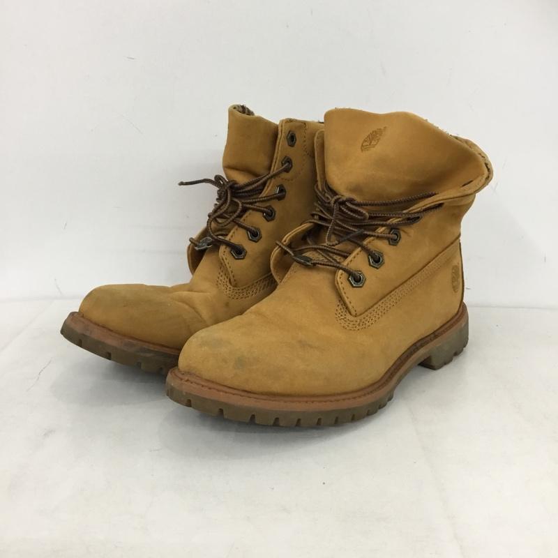 ティンバーランド Timberland ブーツ ショートブーツ 8139A オーセンティックス ロールトップ ウィート レオパード 24.5cm 24.5cm ワンポイント キャメル / キャメル / レディース USED 古着 中古 10160222