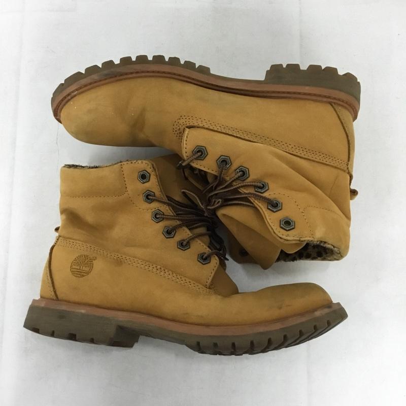 ティンバーランド Timberland ブーツ ショートブーツ 8139A オーセンティックス ロールトップ ウィート レオパード 24.5cm 24.5cm ワンポイント キャメル / キャメル / レディース USED 古着 中古 10160222