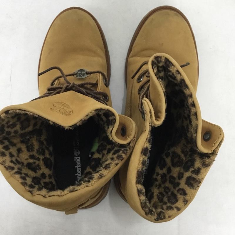 ティンバーランド Timberland ブーツ ショートブーツ 8139A オーセンティックス ロールトップ ウィート レオパード 24.5cm 24.5cm ワンポイント キャメル / キャメル / レディース USED 古着 中古 10160222