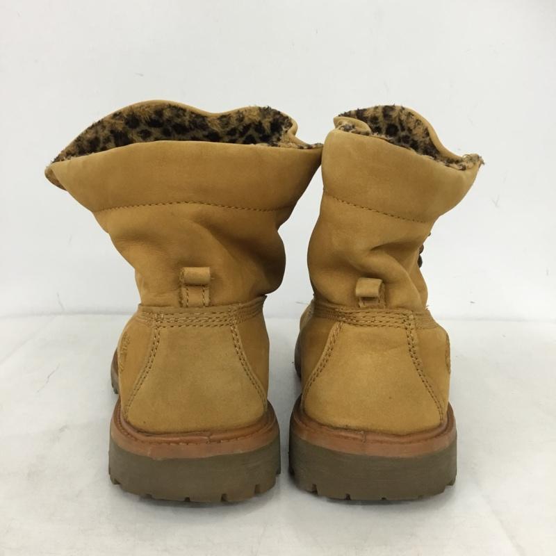 ティンバーランド Timberland ブーツ ショートブーツ 8139A オーセンティックス ロールトップ ウィート レオパード 24.5cm 24.5cm ワンポイント キャメル / キャメル / レディース USED 古着 中古 10160222
