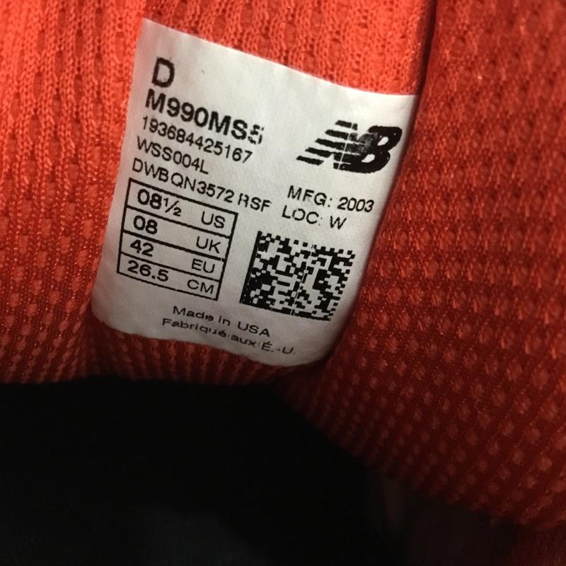 ニューバランス New Balance スニーカー スニーカー M990 MS5 Made in USA 26.5cm 26.5cm ロゴ、文字 赤 / レッド / red メンズ USED 古着 中古 10160224