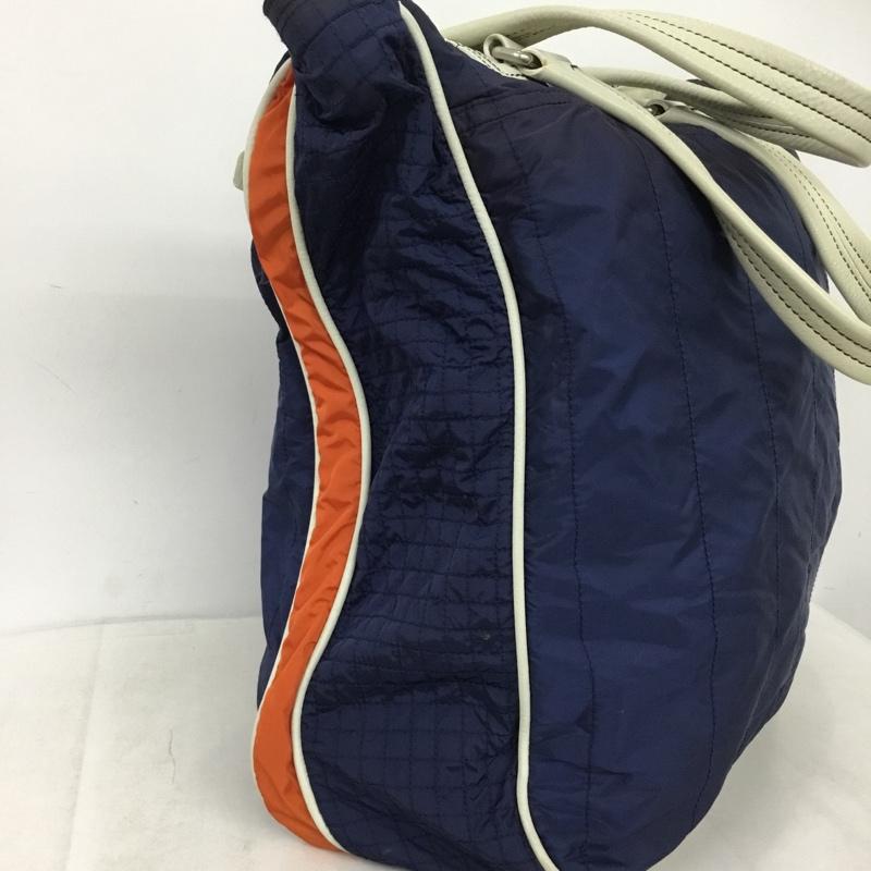プラダ PRADA トートバッグ トートバッグ ナイロンバッグ ロゴ、文字 白 / ホワイト / white X 橙 / オレンジ / orange X 紺 / ネイビー / navy メンズ USED 古着 中古 10160248