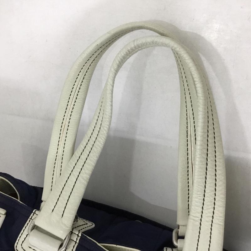 プラダ PRADA トートバッグ トートバッグ ナイロンバッグ ロゴ、文字 白 / ホワイト / white X 橙 / オレンジ / orange X 紺 / ネイビー / navy メンズ USED 古着 中古 10160248