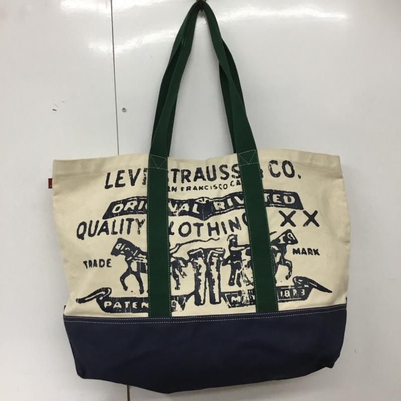 リーバイストラウスアンドコー Levi Strauss & co. トートバッグ トートバッグ キャンバス地 TWO HORSE ロゴ、文字 緑 / グリーン / green X 紺 / ネイビー / navy X アイボリー / アイボリー / メンズ USED 古着 中古 10160250