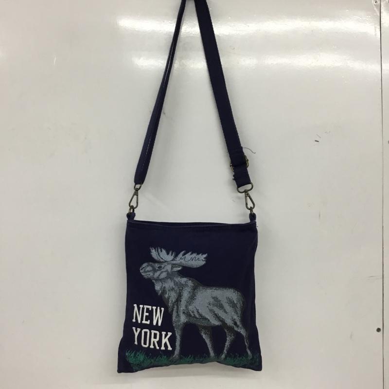アバクロンビーアンドフィッチ ABERCROMBIE&FITCH ショルダーバッグ ショルダーバッグ キャンバス地 プリント 紺 / ネイビー / navy メンズ USED 古着 中古 10160253
