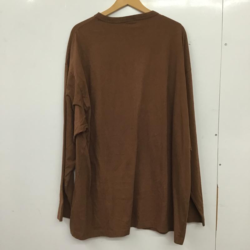 チャンピオン Champion Tシャツ 長袖 長袖カットソー プリントカットソー クルーネック 4L ロゴ、文字 茶 / ブラウン / brown メンズ USED 古着 中古 10160265
